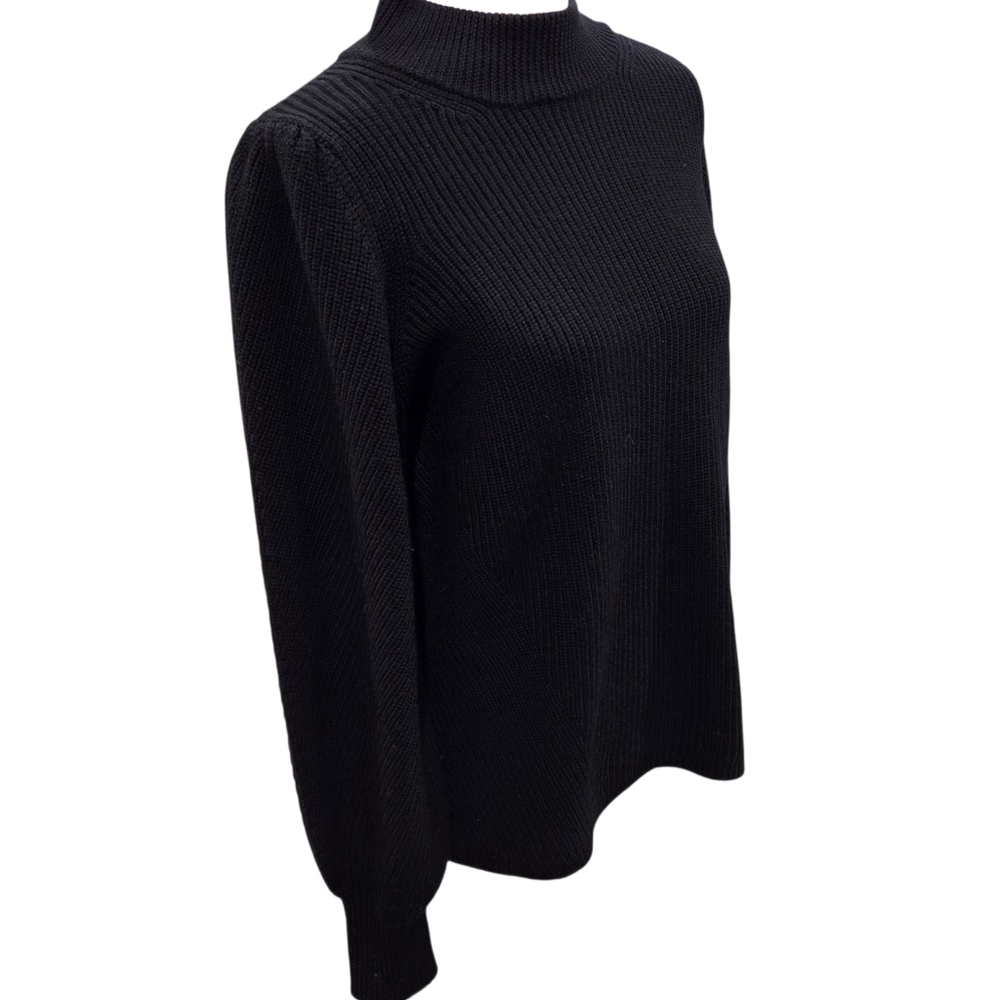 Joie Tandou Wool Sweater Black Turtleneck Sweater Mockneck Large - Picture 4 of 8